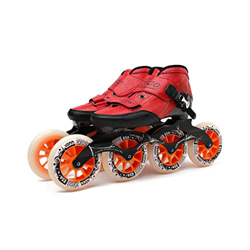 QSs-Ⓡ Patines EN LÍNEA Profesionales para Mujeres 4 * 90-110MM Ruedas Rodillos DE Carbono para Hombres Patines DE Velocidad EN LÍNEA Rojos