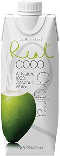 Real Coco- Agua de coco 100% Natural 330ml (1 caja de 12 unidades)