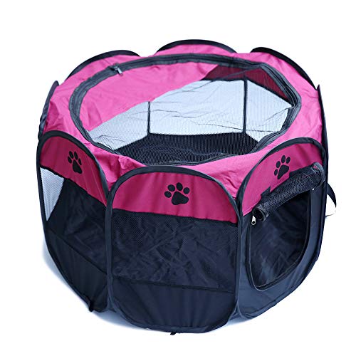 Recinto plegable para mascotas, tela Oxford, portátil, para perros, gatos, parque de juegos octogonal, impermeable, resistente a los arañazos, para interior y exterior