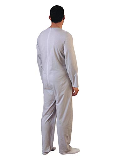 Rekordsan Pijama Antipañal Geriátrico Ideal Hombre en Fresco Algodón con 2 Cremalleras, Talla 2, Pack de 1