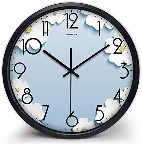 Reloj de pared QYYzdy para dormitorio, jardín, oficina, aula, tienda de regalos, restaurante, parque infantil, reloj de pared que proporciona hora exacta de la hora, negro, 40.5*40.5CM