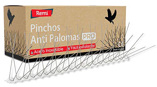 Remi Hogar Pack 5 Metros de Pinchos Antipalomas Pro | Púas para ahuyentar Palomas de Acero Inoxidable | CE