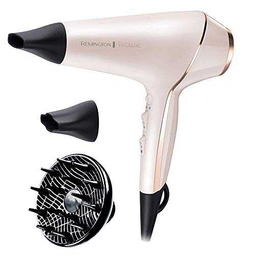 Remington AC9140 PROluxe - Secador de Pelo Profesional, Secador Iónico, Difusor y Concentrador, 2400 W, Rosa