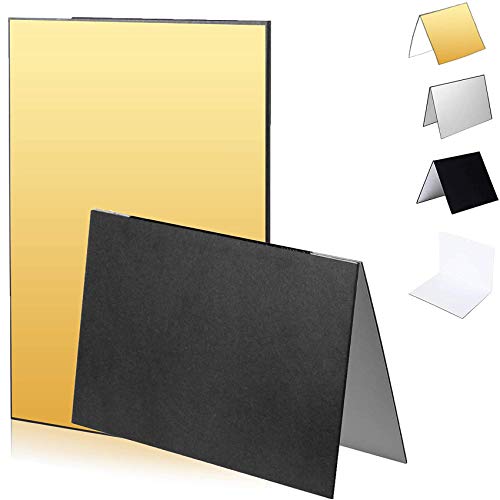 Selens 3 en 1 Reflector de fotografía, 2 unidades, 29,7 x 42 cm, plegable, panel de fondo para la vida de lactancia, producto, fotografía de alimentos, color dorado, plateado, blanco y negro Selens 3 en 1 Reflector de fotografía, 2 unidades, 29,7 x 42 cm, plegable, panel de fondo para la vida de lactancia, producto, fotografía de alimentos, color dorado, plateado, blanco y negro