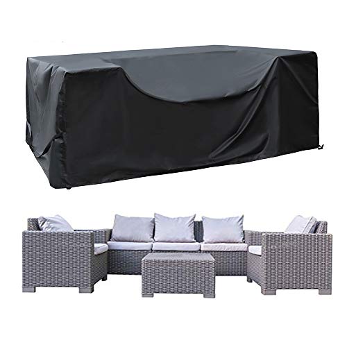 SIRUITON Funda de Muebles de Jardín Exterior Mesa de jardín y Silla Cubierta de Protección Impermeable Negro SIRUITON Funda de Muebles de Jardín Exterior Mesa de jardín y Silla Cubierta de Protección Impermeable Negro