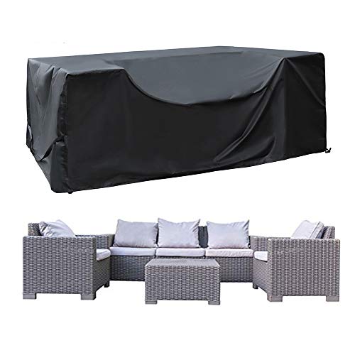 SIRUITON Funda de Muebles de Jardín Exterior Mesa de jardín y Silla Cubierta de Protección Impermeable Negro