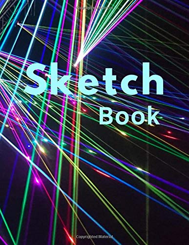 Sketch Book: Large Drawing Notebook for artwork, sketching, doodling, writing, 8.5" x 11", 110 pages of blank paper with frame around edge, laser lights