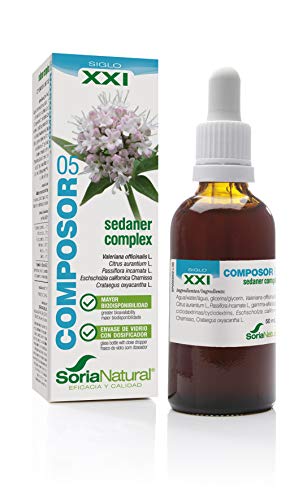 Soria Natural - COMPOSOR 05 - SEDANER COMPLEX S. XXI - Complemento alimenticio - Ayuda al descanso y relajación - 50 ml – Valeriana - Azahar - Pasiflora (PACK1)