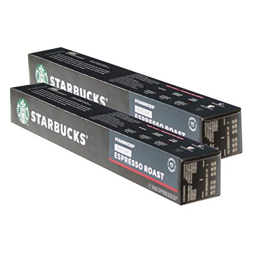 Starbucks Decaf Espresso Roast - Juego de café (2 Unidades, Compatible con Nespresso, descafeinado, cápsulas de café, 20 cápsulas)
