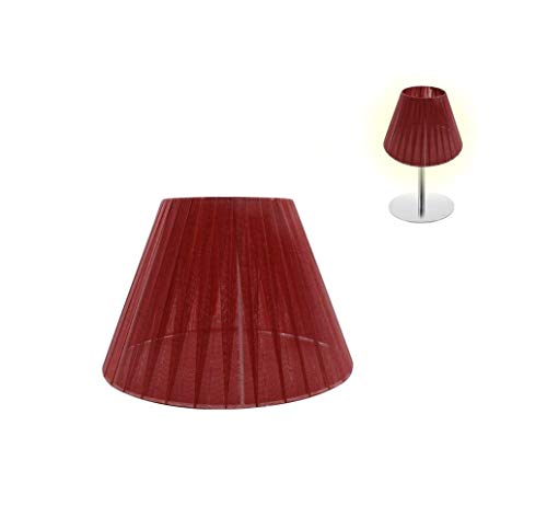 takestop® Pantalla cónica de tela diámetro 20,5 cm cubre bombillas E14 E27 para lámparas de techo, mesa, escritorio, mesilla de noche, casa (diámetro: 20,5 cm, rojo)