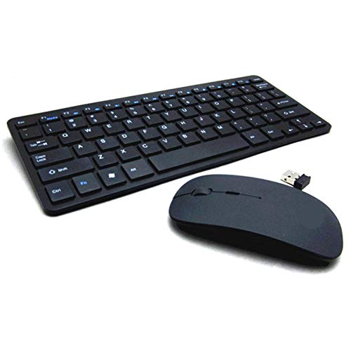 Teclado Inalámbrico 2.4g Y Teclado Inalámbrico Determinado del Ratón De Android TV Juego de Teclado y Mouse inalámbricos Black-W28