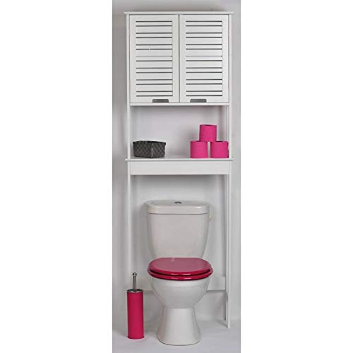 TENDANCE Mueble para baño WC - 2 puertas y 1 estante - Diseño puro y sencillo