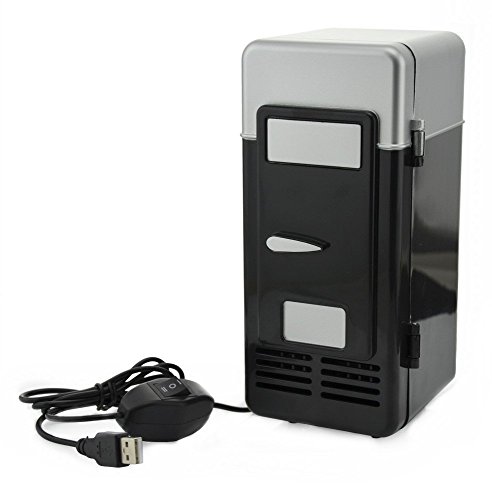 ThreeH Mini refrigerador del USB Bebidas de la Bebida Refrigerador más Fresco/más Caliente UF05,Black