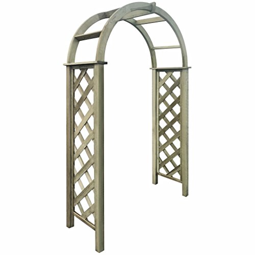 Tidyard Arco de Jardin para Plantas Arco de Celosía Arco para Rosas Arco de Flores para Jardín Patio Terraza Madera de Pino Verde Impregnada 110x30x230cm