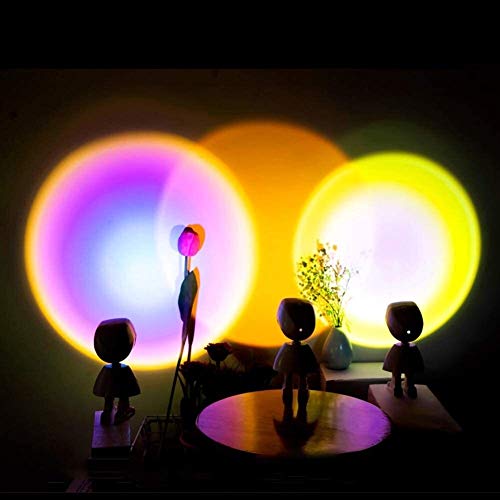 Topniu Robot Figure Sunset Proyector LED LED, Soporte de piso del arco iris Lámpara moderna de la lámpara USB Lámpara romántica Puesta de sol/Arco iris/Sun Color, Home Sala de estar Dormitorio Ofi