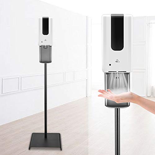 TOPQSC Columna Desinfectante 1200ML Dosificador Automático Higienizante Sensor de Columna Desinfectante con Soporte con Soporte de Piso Duradero y Bandeja de Goteo Dispensador de Gel Desinfectante