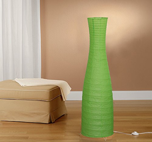 Trango moderno diseño Lámpara de pie I lámpara de botella de papel de arroz verde TG1231-027GL de 125 cm de altura como sala de estar Lámpara decorativa I pantalla con 2 bombillas LED E14