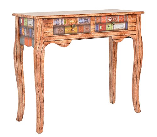 ts-ideen Consola mesa escritorio aparador cómoda diseño de libro aspecto de madera estilo antiguo para el pasillo, sala de estar, oficina