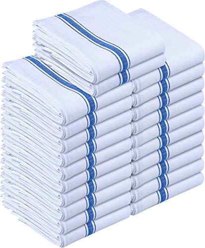 Utopia Towels - Paño de Cocina Lavable a máquina de algodón Cocina Blanca Paños de Cocina Toallas de té Toallas (38 x 64 cm) (Azul) (Azul, 24 Piezas)