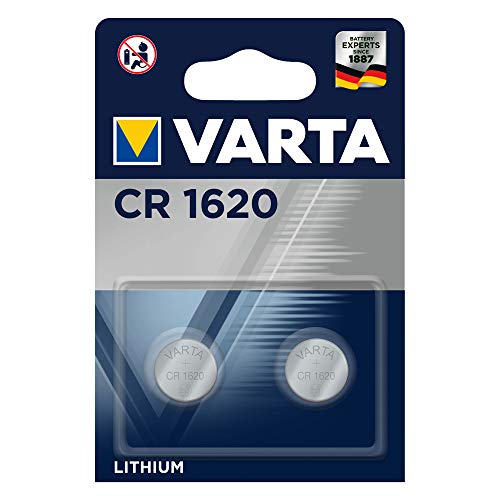 VARTA CR 1620 - Pack de 2 Pilas (Litio, 3V, 70 mAh)