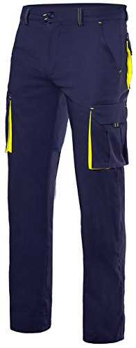Velilla 103008S/C1-20/T42 Pantalones, Azul marino y amarillo fluorescente, 42
