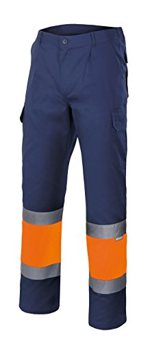 Velilla 157/C230/TXXL Pantalón de alta visibilidad, Azul marino y naranja fluorescente, XXL