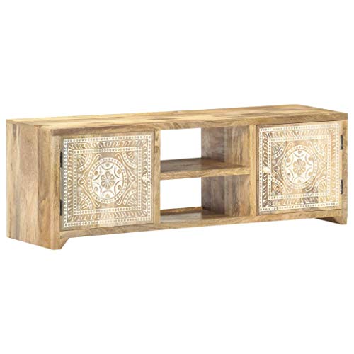 vidaXL Madera Maciza de Mango Mueble para TV Armario Aparador Auxiliar Lateral Mesita Salón Sala de Estar Habitación Soporte Estéreo vidaXL Madera Maciza de Mango Mueble para TV Armario Aparador Auxiliar Lateral Mesita Salón Sala de Estar Habitación Soporte Estéreo