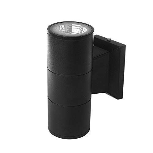 Vingtank Double Up and Down Wall Light 6W COB Modern Black Aluminum Indoor Outdoor Wall Lamp, Blanco cálido Vingtank Double Up and Down Wall Light 6W COB Modern Black Aluminum Indoor Outdoor Wall Lamp, Blanco cálido