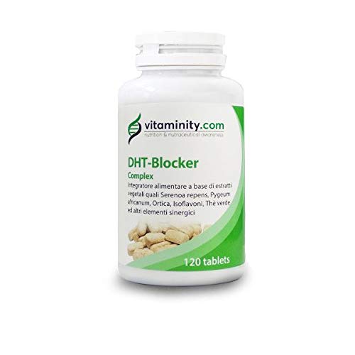 Vitaminity DHT Blocker Complex - Complemento alimenticio multicomponente contra la caída del cabello a base de los mejores extractos vegetales y componentes anti-DHT