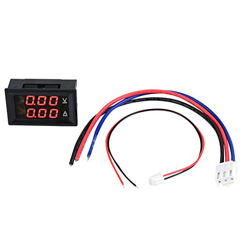 Voltímetro digital amperímetro, 3 dígitos DC 0 – 100 V 50 A/100 A voltímetro amperímetro indicador doble panel LED rojo azul