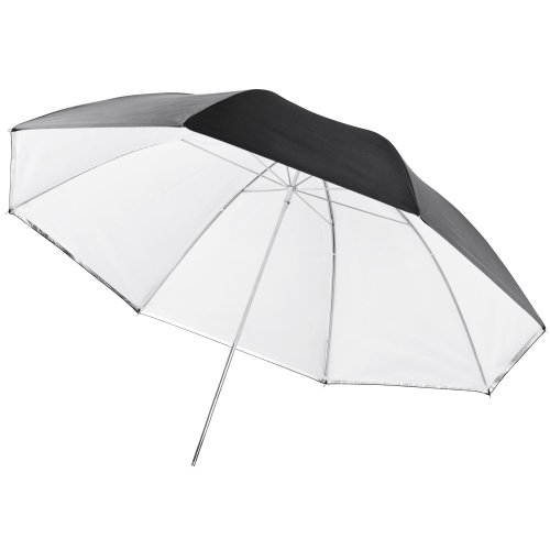 Walimex Pro - Paraguas 2 en 1 de 84 cm (Transparente y réflex), Blanco y Negro