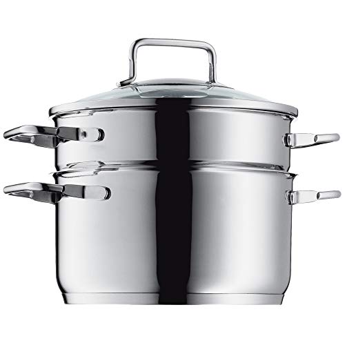 WMF 720909990 Grand Gourmet - Olla cocción a vapor, 20 cm, color plata
