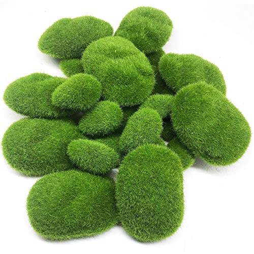Woohome Musgo Artificial Rocas Decorativas, 25 Pz 2 Tamaño Piedras Artificiales Decorativas de Imitación para Jardines, Diseño de Terrarios de Hada, Arreglos Florales y Manualidades Woohome Musgo Artificial Rocas Decorativas, 25 Pz 2 Tamaño Piedras Artificiales Decorativas de Imitación para Jardines, Diseño de Terrarios de Hada, Arreglos Florales y Manualidades
