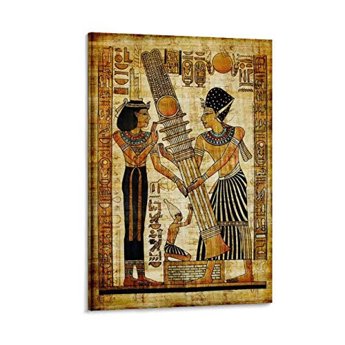 XUYAN Póster estético y arte de pared, diseño de jeroglíficos egipcios antiguos, ilustración de papiro egipcio, 60 x 90 cm