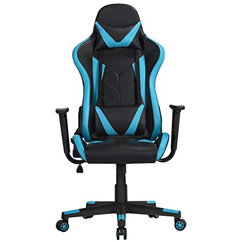 Yaheetech Silla Gaming Silla Reclinable Sillón de Oficina Giratorio Ergonómico Silla Carrera con Soporte Lumbar Reposabrazo Silla con Reposacabeza Negro/Azul Claro Yaheetech Silla Gaming Silla Reclinable Sillón de Oficina Giratorio Ergonómico Silla Carrera con Soporte Lumbar Reposabrazo Silla con Reposacabeza Negro/Azul Claro