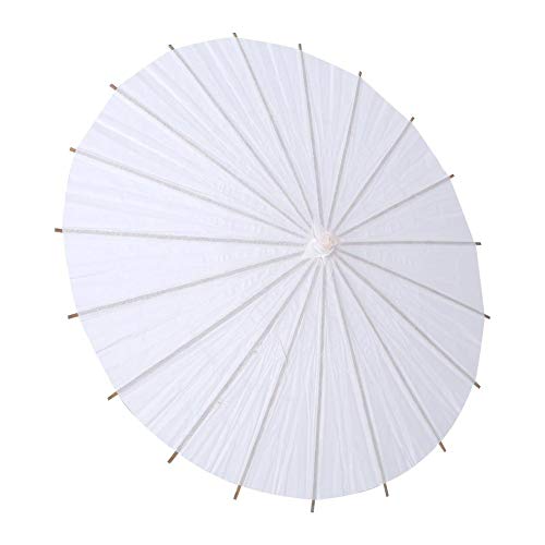 Zerodis Blanco Naturaleza Papel de la Boda Paraguas Decoración del Partido Nupcial Parasol Paraguas Fotografía Accesorio Arte Pantalla(Dimensión de 20cm / 7.8")