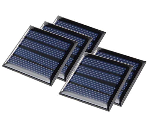ZHITING 0.25w 5v Mini módulo de panel solar pequeño, cargador de células de epoxi solar de polisilicio DIY para cargador de juguetes （5 piezas）