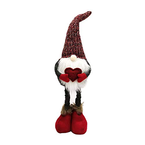 zkm111 - Muñeca de Papá Noel hecha a mano para Navidad, muñeca sueca con ornamentos extensibles, No tejido., rojo
