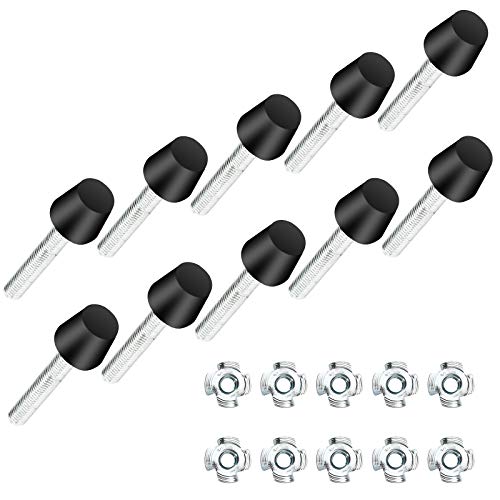 10 tornillos reguladores M6 x 54 mm Bolatus para muebles, patas ajustables, patas niveladoras con tuercas de impacto, tornillos para muebles de mesa y sillas