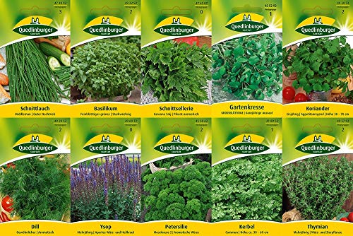 10 variedades | Surtido de semillas de hierbas | adecuado para principiantes | ahora precio especial de invierno