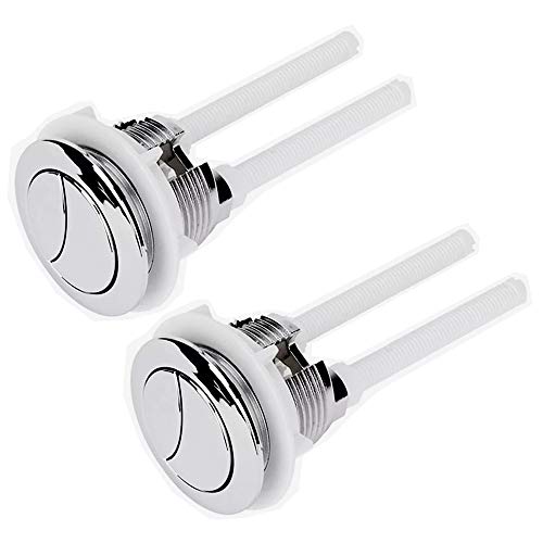 2 Piezas Pulsador Doble para Cisterna WC Botón Reemplazo de Doble Descarga 38 mm para Inodoro Botón de Tanque de Inodoro (Plata) 2 Piezas Pulsador Doble para Cisterna WC Botón Reemplazo de Doble Descarga 38 mm para Inodoro Botón de Tanque de Inodoro (Plata)