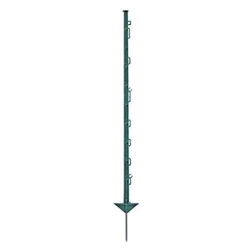 20x Poste para pastor eléctrico, largo 105 cm, 10 ojales, verde