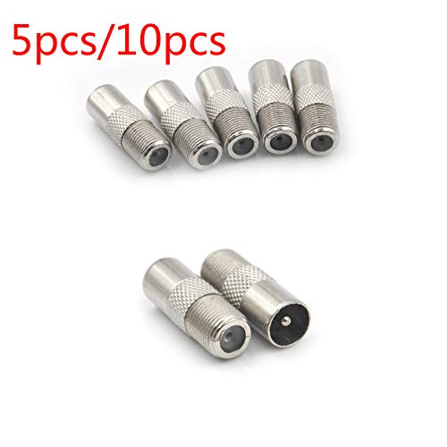 5/10Pcs STB Quick Plug RF Coax F Female To RF Male Connector TV Antenna Coaxial Connector F Connector TV Coaxial Plug 10pcs