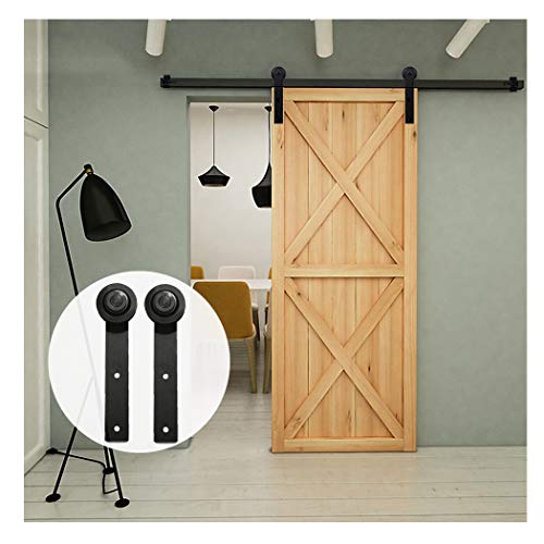 6.6FT/200 cm Herraje Puerta Corredera Kit de Accesorios para Puertas Corredera Granero,Negro I-Forma