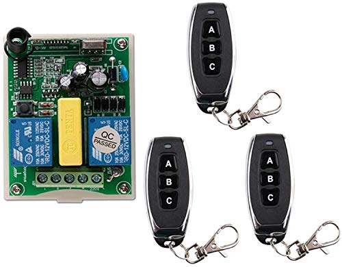 AC 220 VAC RF 2 canales inalámbrico de control remoto 1 * receptor + 3 * Transmisor manguera de motor de garaje de proyección pantalla cabrestante 3 botones AC 220 VAC RF 2 canales inalámbrico de control remoto 1 * receptor + 3 * Transmisor manguera de motor de garaje de proyección pantalla cabrestante 3 botones