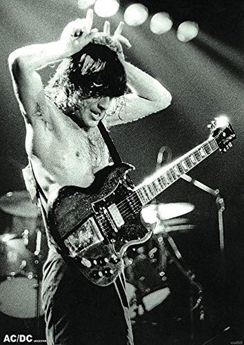 AC/DC Póster Angus Young (59,5cm x 84cm) + 1 Póster con Motivo de Paraiso Playero