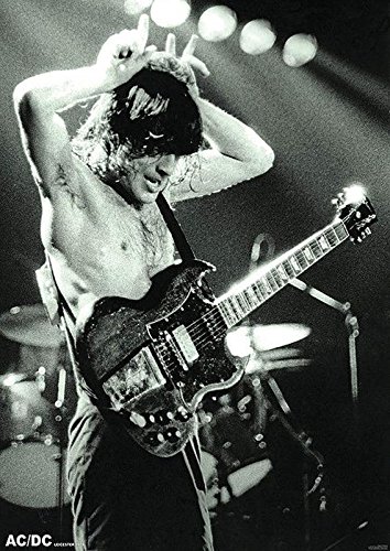 AC/DC Póster Angus Young (59,5cm x 84cm) + 1 Póster con Motivo de Paraiso Playero AC/DC Póster Angus Young (59,5cm x 84cm) + 1 Póster con Motivo de Paraiso Playero