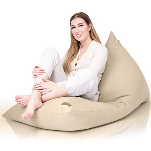 Aiire Funda de Puff Salon Moderno - Puf Gigante sin Relleno para Decoracion Habitacion - Puffs Infantiles, Cojines para Suelo Grandes - Bean Bag Blanco