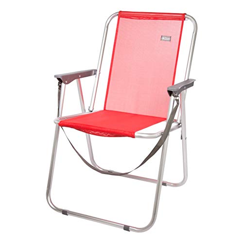 Aktive 53967 - Silla plegable fija aluminio, Rojo, 47 x 54 x 75 cm