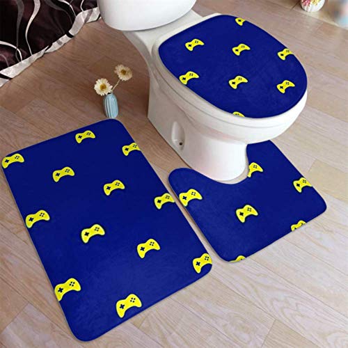 Alfombra de baño, alfombras de baño, Alfombrilla de baño Antideslizante de repetición interminable ámbar Dorado Rubio Amarillo, Alfombrilla de baño en Forma de u Alfombrilla de Ducha, Cubierta de ino